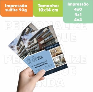 Panfleto de divulgação A6 - 10x14 cm Papel Sulfite 90g - impressão laser 10x14cm 4x0,4x1,4x4 Corte Reto