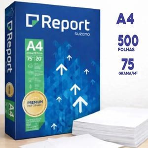 Papel Sulfite A4 Branco Report Premium Suzano - 500 Folhas SULFITE 75g 21 X 29,7 CM  BRANCO  