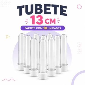 Pacote 10 tubetes acrílico 13CM - Para doces ACRILICO 13 cm  TRANSPARENTE  