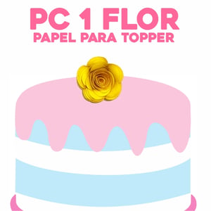 1 ROSA DE PAPEL - PARA TOPPER - (G) - 5CM PAPEL COLOR + LAMICOTE 5 X 5 CM    PACOTE COM 1 UNIDADE