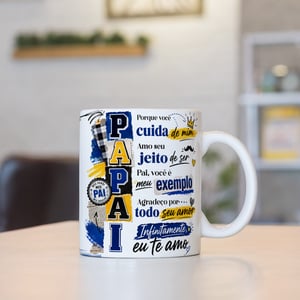 CANECA PORCELANA BRANCA (DIA DOS PAIS - TEMA - 01) Cerâmica Capacidade em volume: 325 mL Branca Sublimação  