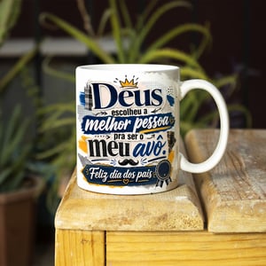 CANECA PORCELANA BRANCA (DIA DOS PAIS - TEMA - 03) Cerâmica Capacidade em volume: 325 mL Branca Sublimação  