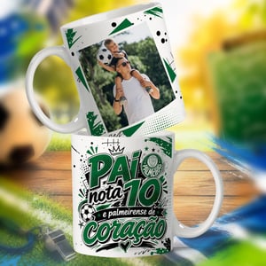 CANECA PORCELANA BRANCA (PAI É NOTA 10) Cerâmica Capacidade em volume: 325 mL Branca Sublimação  