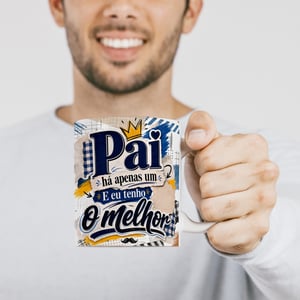 CANECA PORCELANA BRANCA (DIA DOS PAIS - TEMA - 05) Cerâmica Capacidade em volume: 325 mL Branca Sublimação  