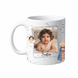 CANECA PORCELANA BRANCA (COM FOTO + FRASE (MADRINHA) Cerâmica Capacidade em volume: 325 mL Branca Sublimação NOMES E FOTO PERSONALIZADO