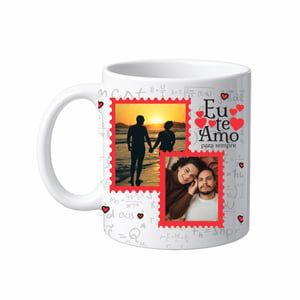 CANECA PORCELANA BRANCA ( FOTO + FRASE (FIZ AS CONTAS)
