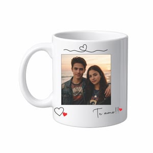 CANECA PORCELANA BRANCA ( FOTO CASAL E CALENDARIO)