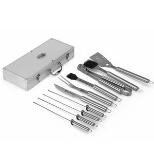 KIT CHURRASCO MALETA ALUMINIO 10 PEÇAS