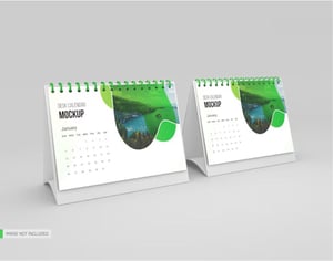 Calendário de mesa encadernado
