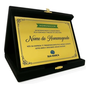 Placa de Homenagem com Estojo de Veludo