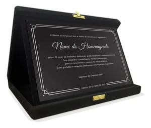 Placa de Homenagem com Estojo de Veludo
