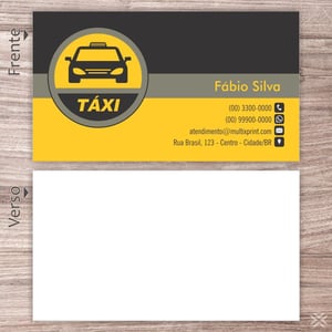 Cartão para Taxista Couchê 250g 7x4,5cm 4x0  Corte Reto 