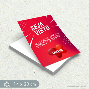 Panfleto / Flyers Couchê 115g 14x20cm impressão à laser Sem verniz Corte Reto 