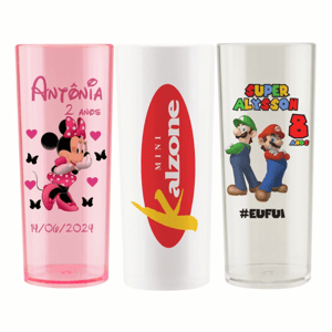 Long Drink Personalizado Acrílico  colorida Transfer laser  