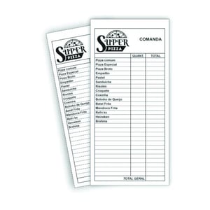 Bloco de notas formato 24 Papel normal 10x20cm impressão off-set Sem verniz Corte Reto 100 folhas cada bloco