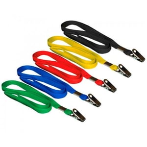Cordão simples para crachá CORDÃO EM POLIESTER 12MM COM CLIPS JACARÉ METÁLICO     