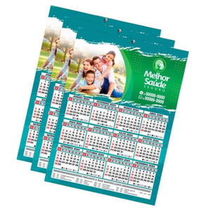 Calendário de parede A4 Couchê 250g A4 laser  furo 5mm 