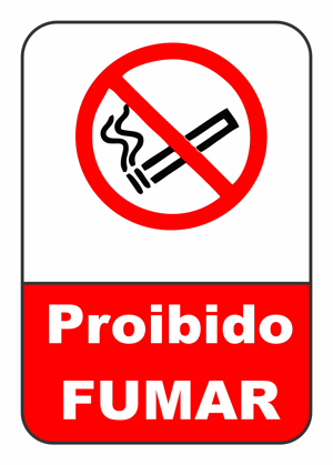 Kit Placas sinalização EM PVC PlP(364) Tema: Proibido Fumar