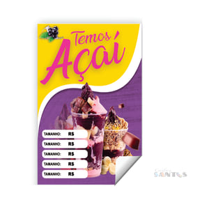 Adesivo/Cartaz pronto tema: Açaí