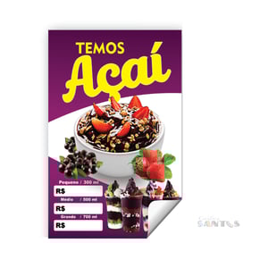 Adesivo/Cartaz pronto tema: Açaí