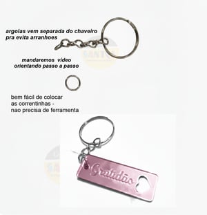 Chaveiros tema: Gratidão acrílico espelhado 4cm