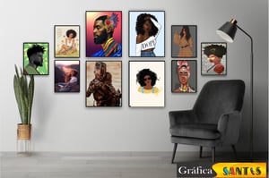 Kit 10 Quadros Decorativos tema: Mulheres Afro