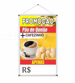Banner prontos modelos variados tema: Pão de queijo