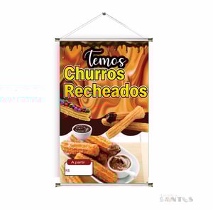 Banner prontos modelos variados tema: Churros e crepes