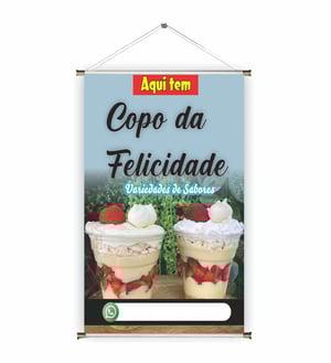 Banner prontos modelos variados tema: Brigadeiro/ Copo da Felicidade