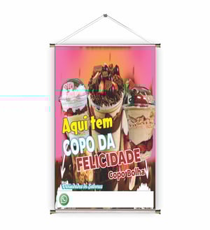Banner prontos modelos variados tema: Brigadeiro/ Copo da Felicidade