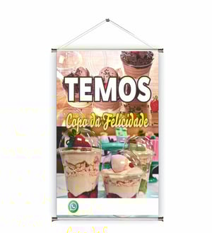 Banner prontos modelos variados tema: Brigadeiro/ Copo da Felicidade