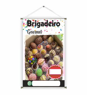Banner prontos modelos variados tema: Brigadeiro/ Copo da Felicidade