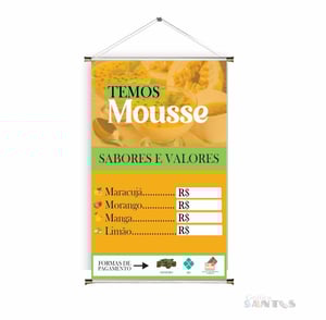 Banner prontos modelos variados tema: Mousse / Salada de fruta