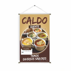 Banner prontos modelos variados tema: Almoço/Caldos
