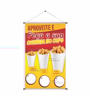 Banner prontos modelos variados tema: Salgado no copo