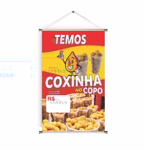 Banner prontos modelos variados tema: Salgado no copo