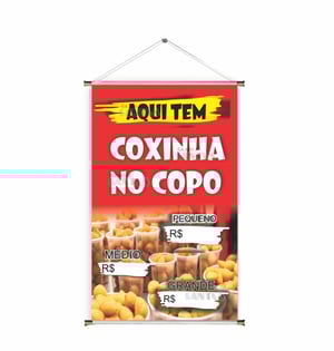 Banner prontos modelos variados tema: Salgado no copo