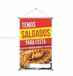 Banner prontos modelos variados tema: Esfihas/Salgados de festa