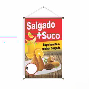 Banner prontos modelos variados tema: Salgados com Bebidas