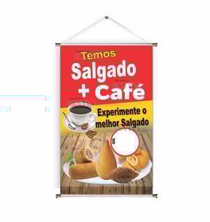 Banner prontos modelos variados tema: Salgados com Bebidas
