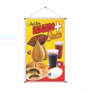 Banner prontos modelos variados tema: Salgados + Bebidas