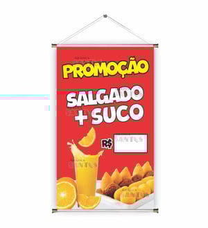 Banner prontos modelos variados tema: Salgados + Bebidas