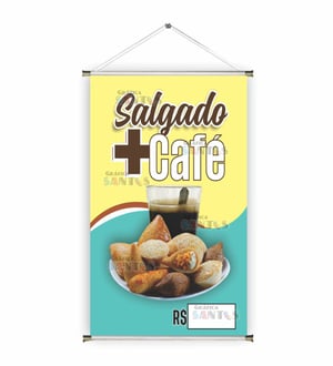Banner prontos modelos variados tema: Salgados + Bebidas
