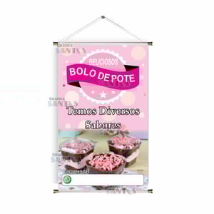 Banner prontos modelos variados tema: Bolo no pote