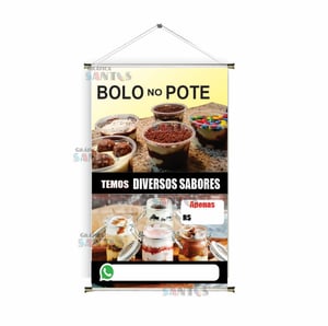 Banner prontos modelos variados tema: Bolo no pote