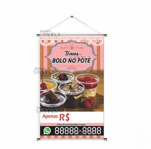 Banner prontos modelos variados tema: Bolo no pote