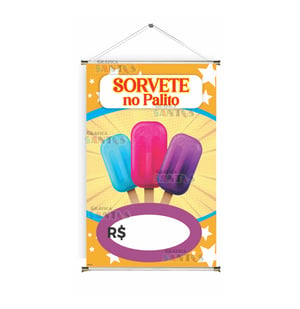 Banner prontos modelos variados tema: Sorvete no palito