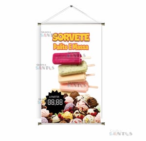 Banner prontos modelos variados tema: Sorvete no palito