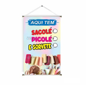 Banner prontos modelos variados tema: Picolé/Sacolé