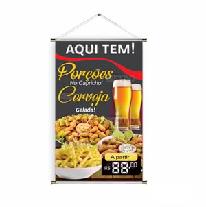 Banner prontos modelos variados tema: Porções e petiscos